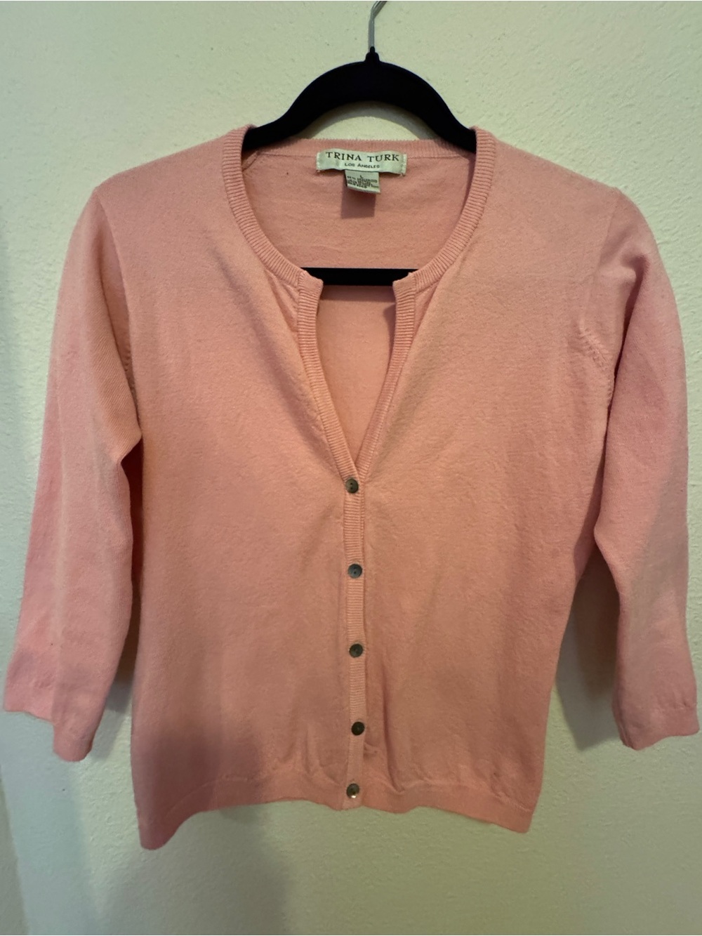Trina Turk Rose-Pink Button-Front Cardigan - Picture 3 of 6